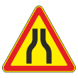Дорожный знак 1.20.1 «Сужение дороги» (временный) (металл 0,8 мм, I типоразмер: сторона 700 мм, С/О пленка: тип Б высокоинтенсив.)